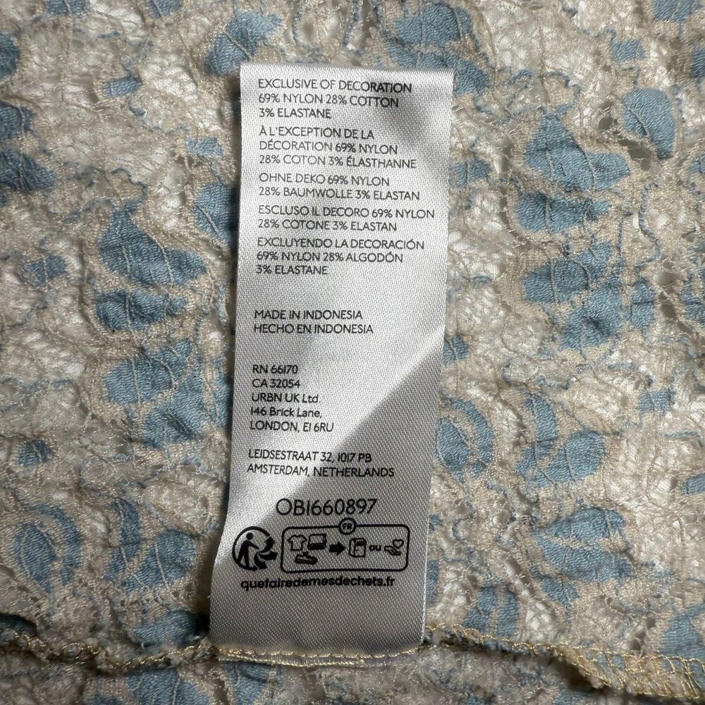 Kimchi Blue Iris Lace Floral Midi Dress Light Blue Cottagecore Romantic Small - Picture 7 of 7